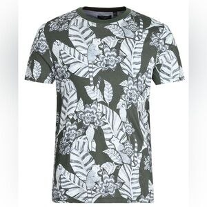 Ted Baker BULSEYE Khaki Green Short Sleeved Floral Lemur Novelty Soft Tshirt, S